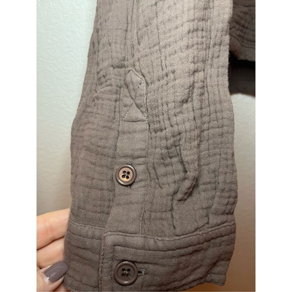 NWT BOBI CROPPED BUTTON UP SHIRT BISTRO - Picture 8 of 12